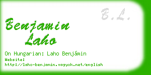 benjamin laho business card